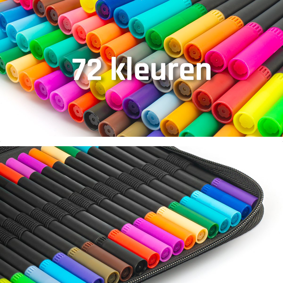 Brushpennen Dual Tip Twinmarkers Fineliners en Penseelstiften - Perfect voor Bullet Journaling, Handlettering en Aquarelkunst - 72-delige Set — afbeelding 5
