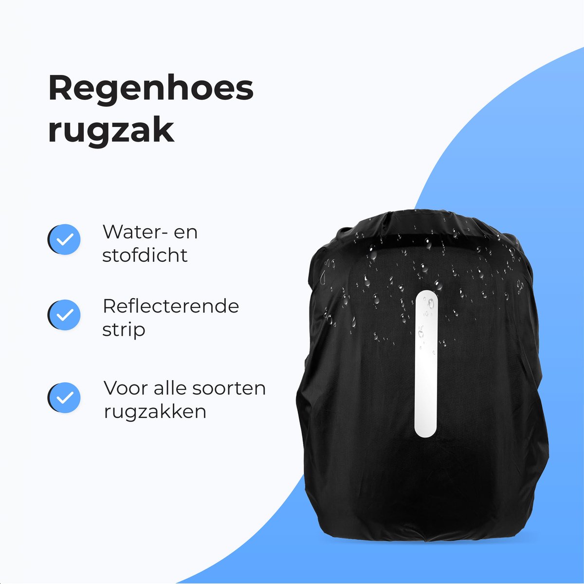 Regenhoes rugzak - 100% waterdicht - Rugtas - Flightbag voor backpack - Schooltas - 30 tot 40 liter - Rugzakhoes – foto 2