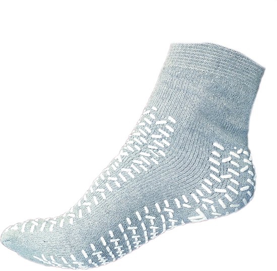 Chaussettes antidérapantes | Taille 43 - 46 | Double face | Chaussettes d'hôpital - Grijs
