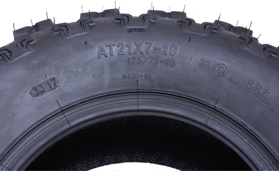 Parnells - 1 pc 22x7.00-10 Slasher ATV Quad Pneus - Pneus Tubeless 6 Plis Wanda Rear Race Wp01 - Diamètre 559 mm, 175 mm Largeur, 115 kg à 7 psi - E-Marked, Road Legal
