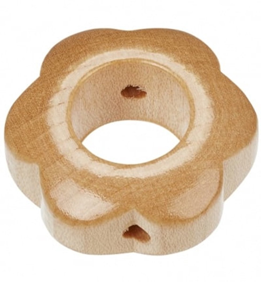 Houten Bloemenkraal voor speenketting 2pcs x 29x12mm, Natuur licht