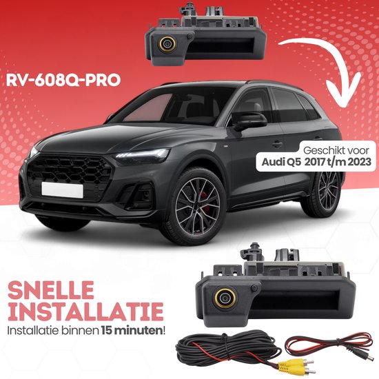Achteruitrijcamera voor Audi Q5 | 2017 t/m 2023 | Kofferbak handgreep camera | Cartronix | HD Beeld & Nachtzicht | Waterproof | 170 Graden zicht — afbeelding 3