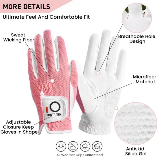 Nivard Golfhandschoenen - Golf Accessoires - Handschoen AntiSlip - Dames - Rechts - Maat L van Nivard — afbeelding 2