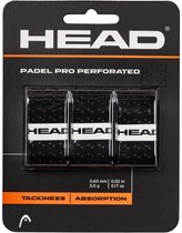 Head Padel Pro Perforated Overgrip - Padelgrip - Padel Overgrip - 3 Stuks - Zwart