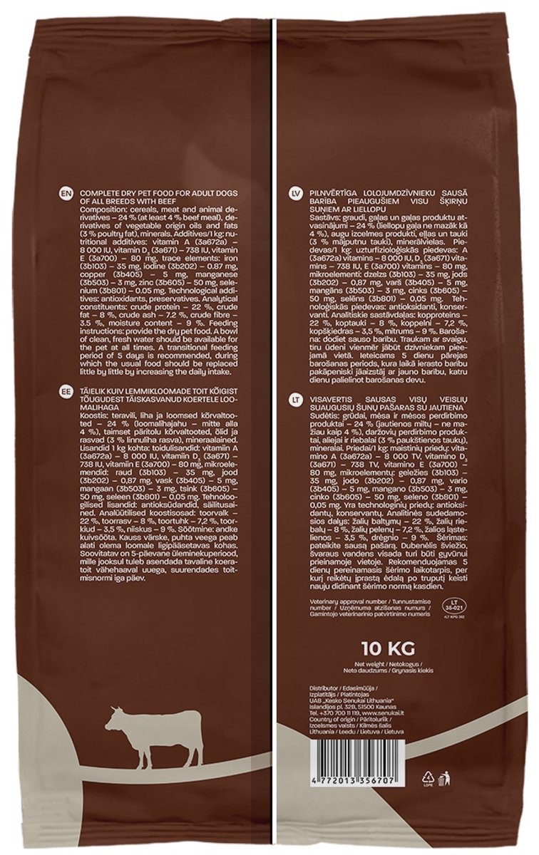 Höppy Höppy Hondenvoer brokken met rundvlees, 10 kg