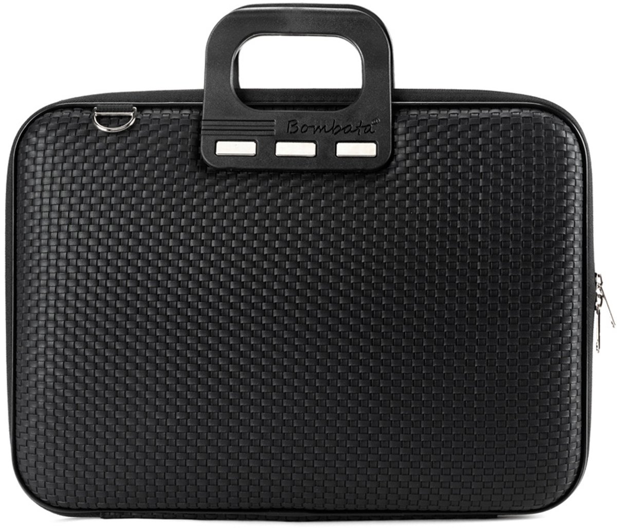 Bombata Trama Laptoptas met Vlechtpatroon - 15 / 16 inch - Dames en Heren - Zwart
