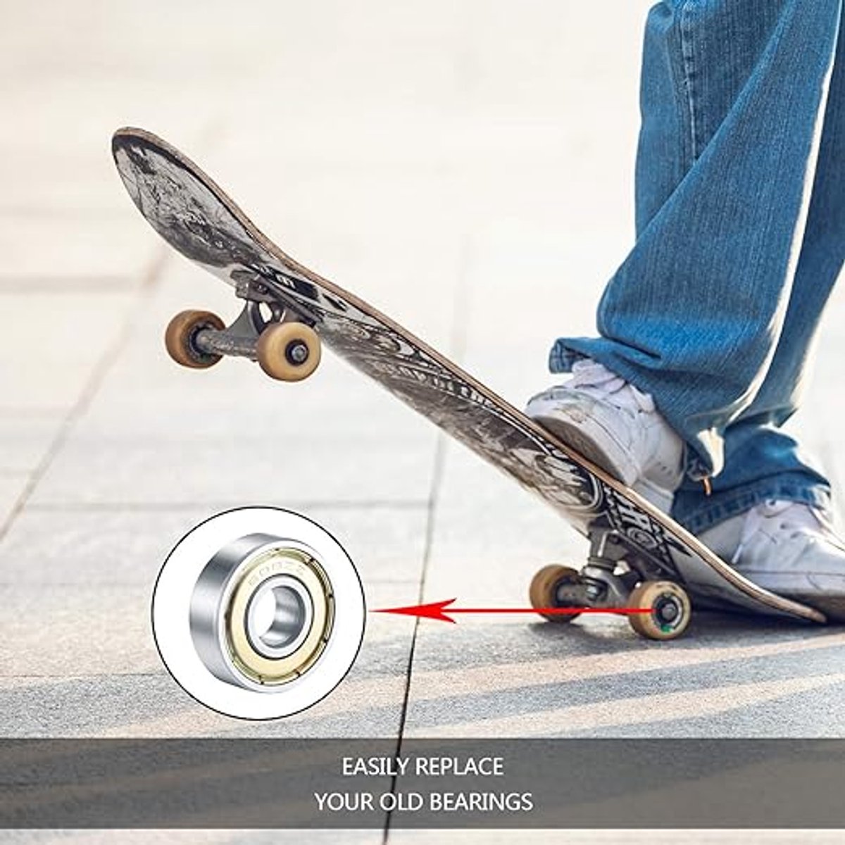 20 stuks 608 ZZ kogellagers rollagers longboard rollagers dubbele afscherming miniatuurkogellagers metaal voor schaatsen skateboard 8 x 22 x 7 mm Zilver