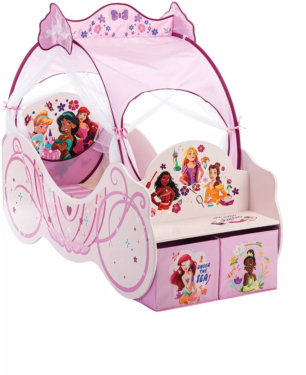 Disney Prinses Koetsbed - Kinderkamer Bed - Meubel tot 6 jaar roos