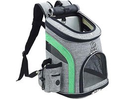 Huisdier Van De Hond Rugzak - Hondendraagtas Tas Met Mesh Voor Medium Grote Honden En Katten - Puppy Backpack Carrier Draagbare Reistas Voor Wandelen En Reizen - Outdoor (M, Groen Upgraden)