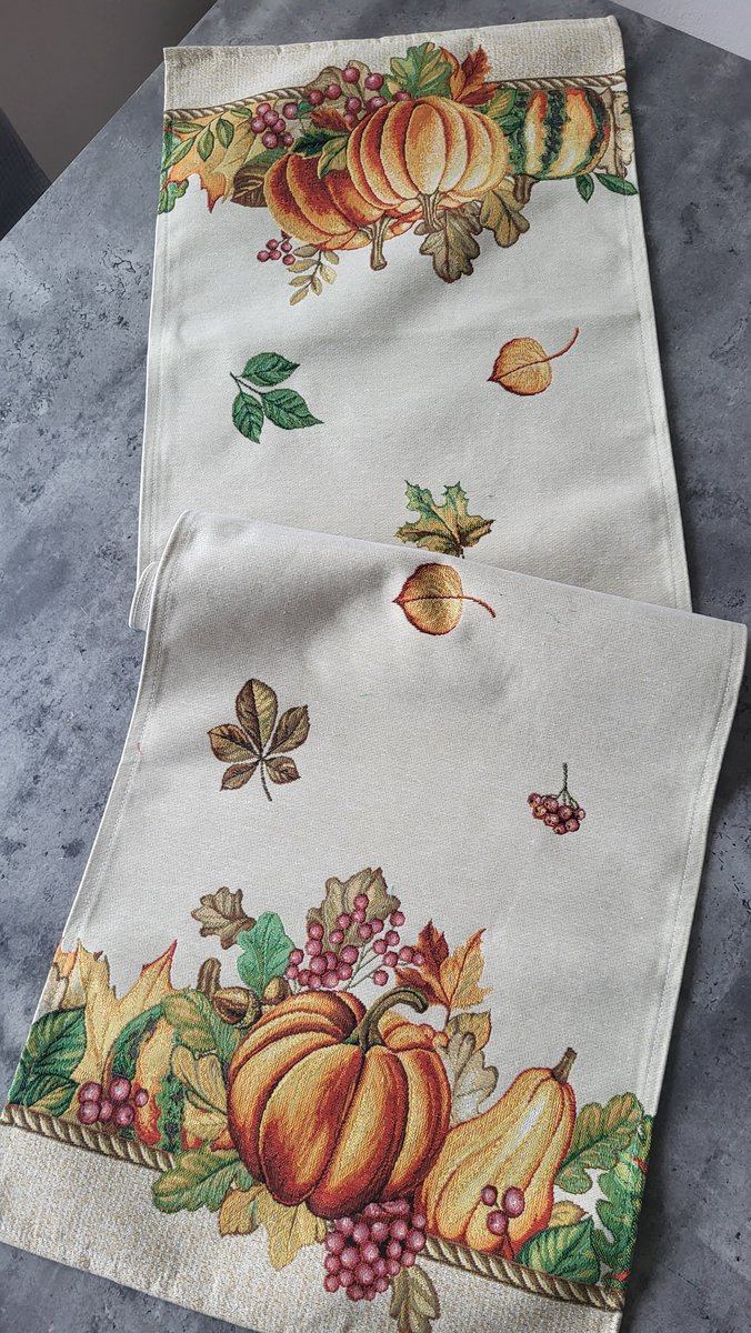 Tafelloper Gobelinstof Pumpkin Harvest Herfst Autumn 140*45 cm
