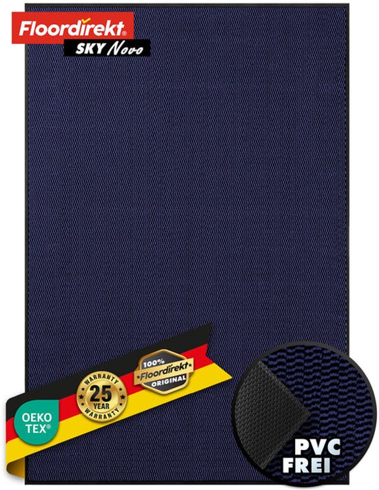 Floordirekt Schoonloopmat, 67 x 350 cm, zwart, ideaal als vuilvangmat op maat, tapijt voor hal en keukentapijt, wasbaar, antislip, schoonloopmat, per meter (Hong Kong