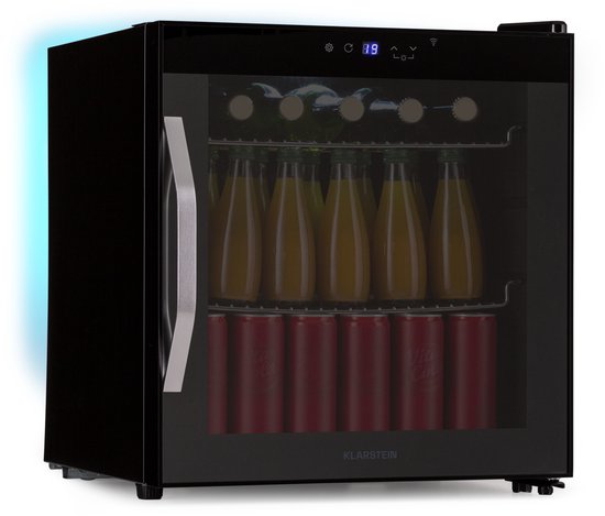 Klarstein Coachella 50 Onyx Dranken Koelkast - 47L Slimme Dranken Koelkast met WiFi, LED Verlichting, Touch Control, 5-18 °C Koeling, Panoramische Glazen Deur, Zwart van Klarstein — afbeelding 3