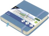 Kangaro schetsboek - 12x12cm - sky blue - met elastiek en lint
