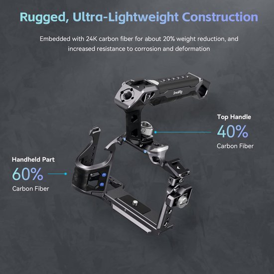 SMALLRIG A7IV A7S III A7R IV Half Cage Halve Kooi voor Sony A7 IV A7S III A1 A7R V A7R IV - 3639