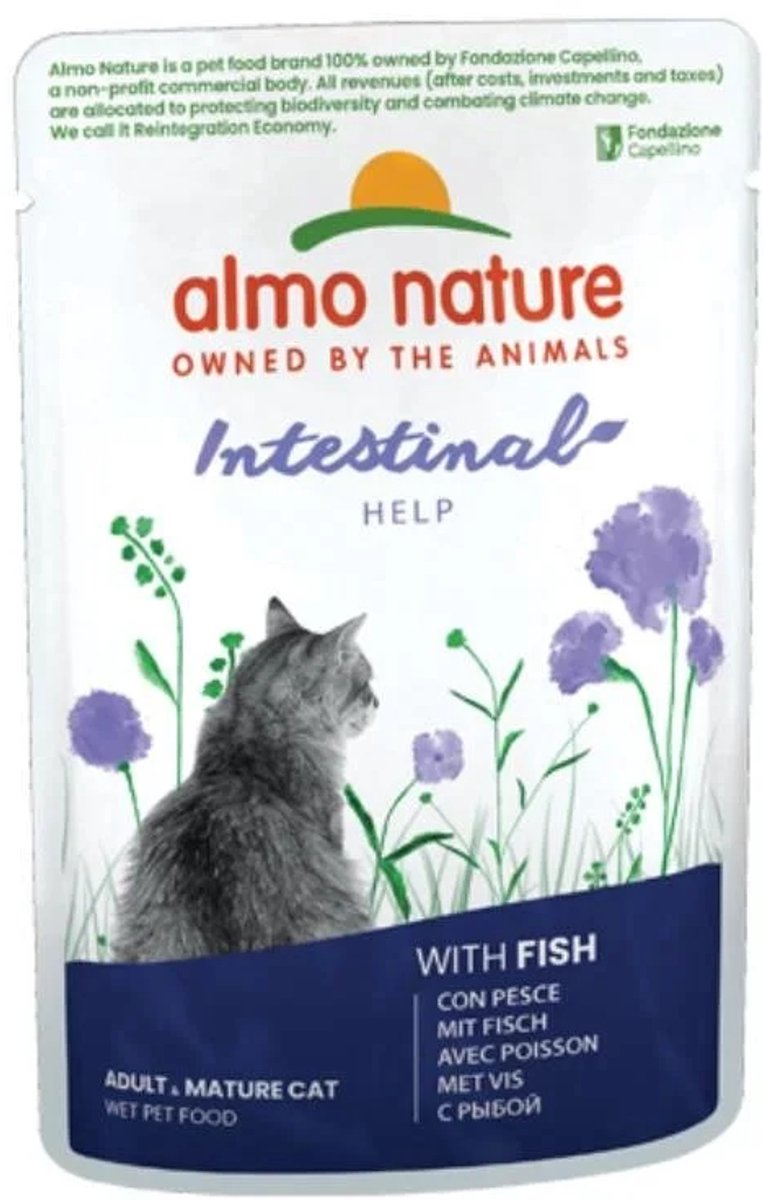 Almo Nature Functional sensitive met vis - natvoer voor volwassen katten met gevoelige en prikkelbare darmproblemen - 70g