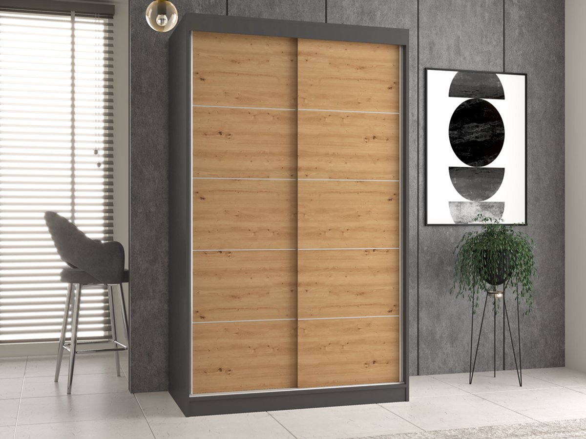 TOP E SHOP Iga 120C ANTRACIET ARTISAN kledingkast