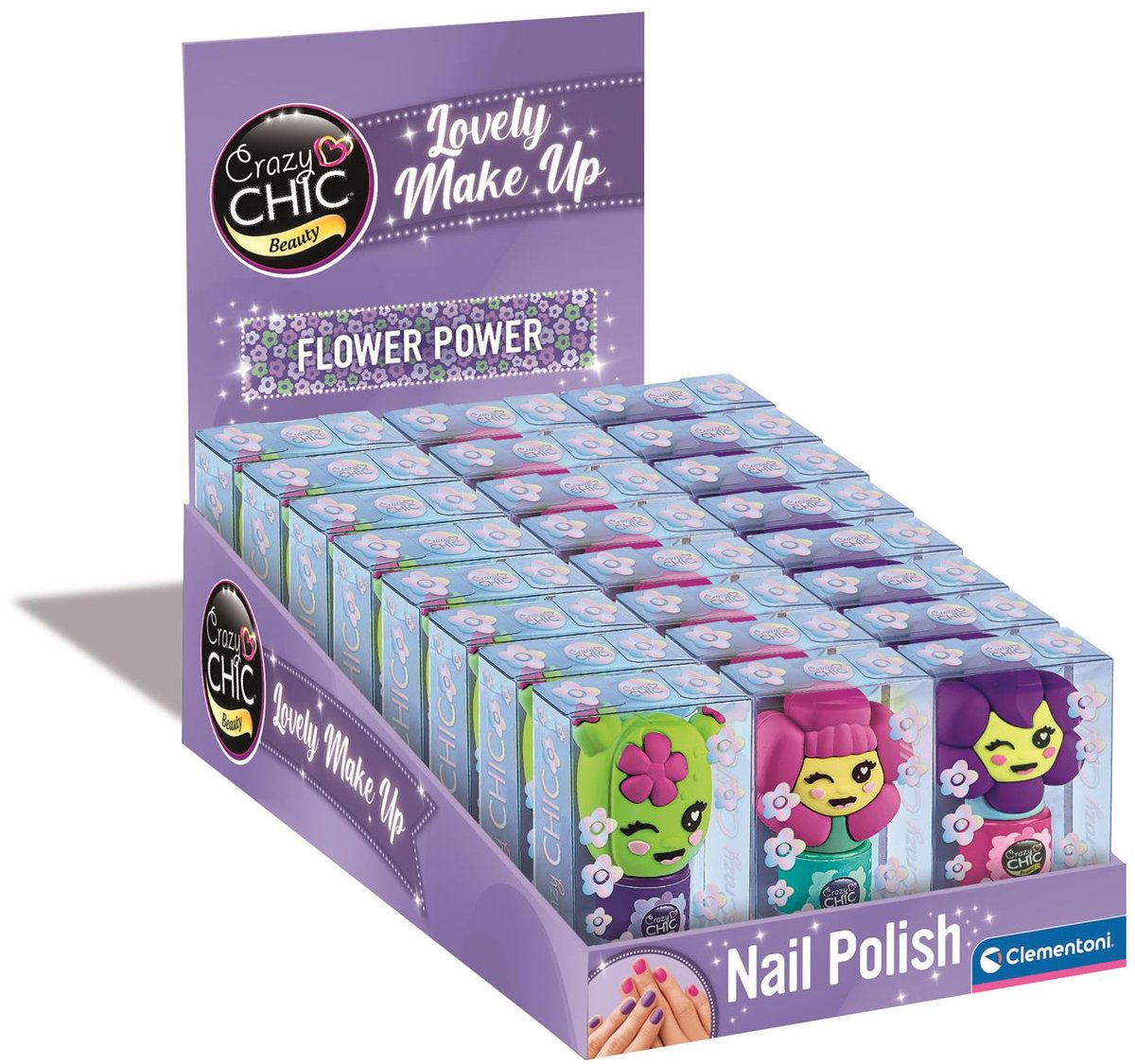 Clementoni - Crazy Chic - Lovely Nagellak - Flower Power - Make-up voor kinderen - vanaf 6 jaar