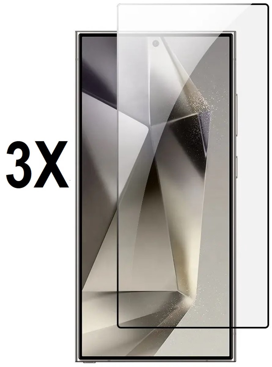 Screenprotector geschikt voor Samsung Galaxy S25 Ultra - Beschermglas - Screen protector geschikt voor S25 Ultra - glasplaatje full cover - 3 stuks