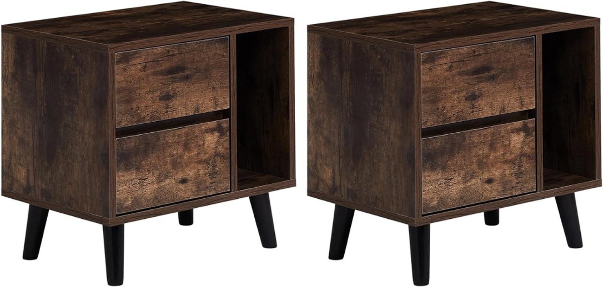 ApexArte® Nachtkastje set van 2 - Bijzetkast - Bijzettafel Voor Slaapkamer