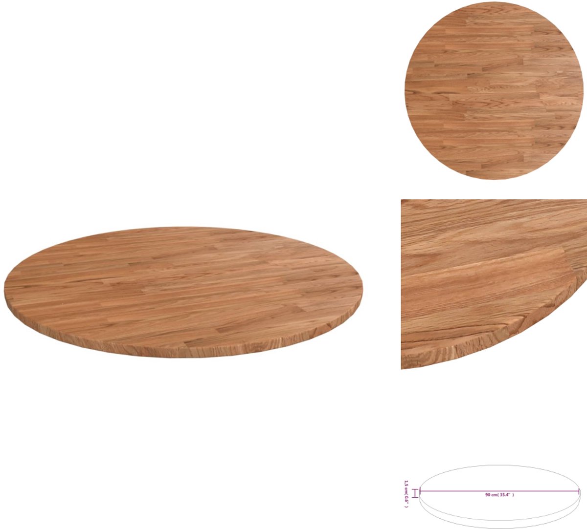 vidaXL Tafelblad rond 40x2 cm massief acaciahout vidaXL Tafelblad rond 40x2 cm massief acaciahout