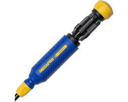 Megapro Original 15-in-1 - Multi-bit Schroevendraaier – Grip Handvat met Bit-opslag – Schroevendraaierset - Blauw Geel