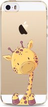 Apple Iphone 5 / 5S / SE2016 transparant siliconen hoesje - Girafje