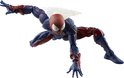 Actiefiguur van Spider-Man Unlimited, rood en blauw, in een actieve pose met witte cape.