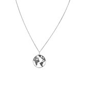 Silventi en argent Silventi 9NBSAM-190121 - Femme - Charme - Monde - Diamètre 20 mm - Lien d'ancrage - 38 + 5 cm - 7 ,, Épais - Rhodium - Argent