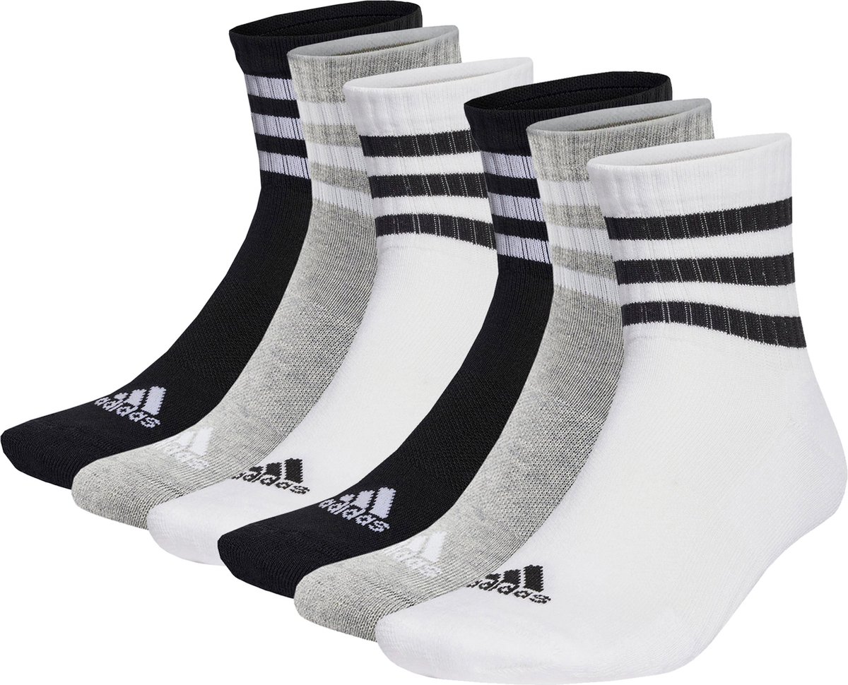 6 paar adidas C Sportswear MID 6p Mid Cut sokken unisex sportsokken Multicolor