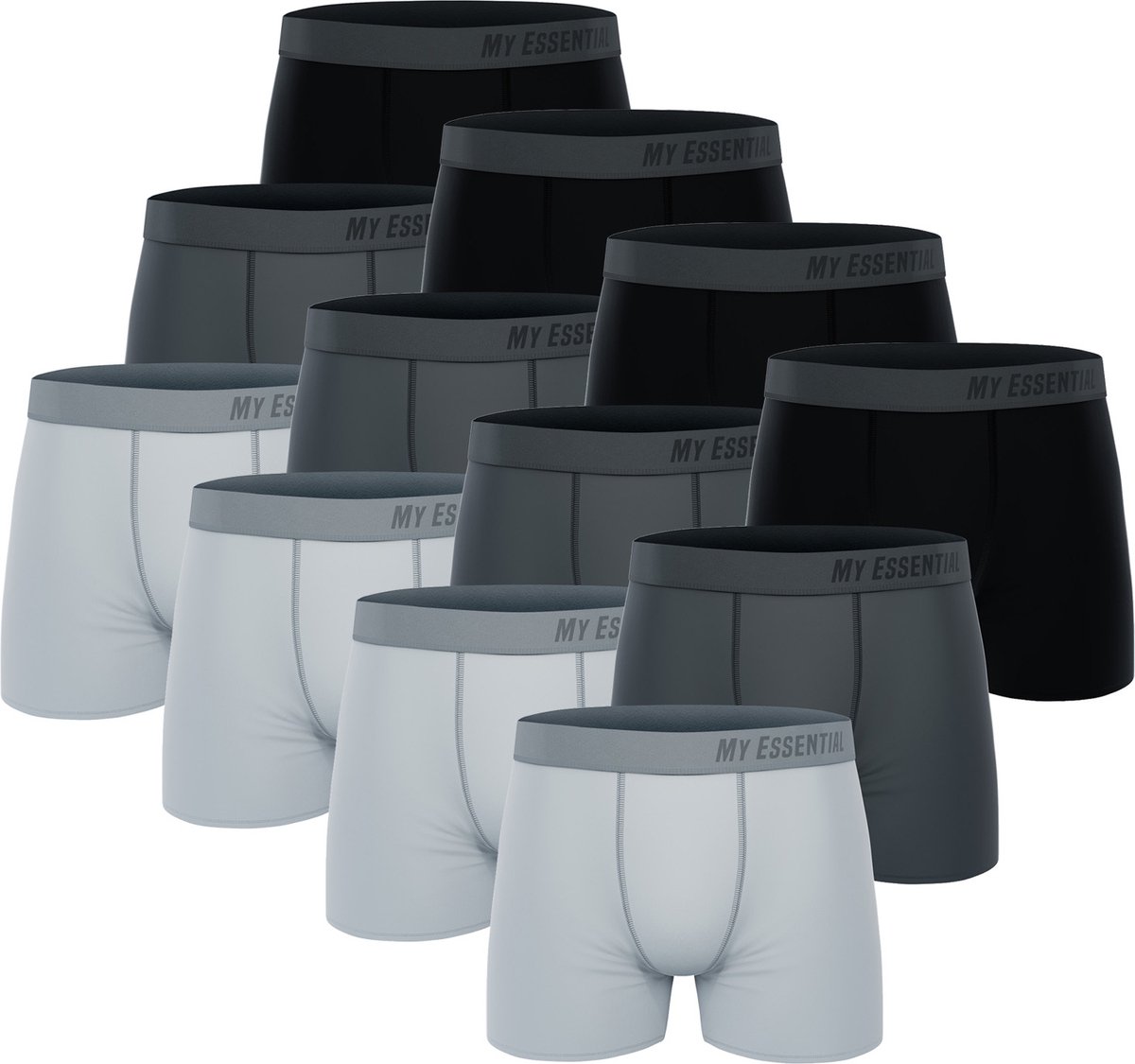 BOXERS 12 PACK My Essential Clothing Basic Boxershorts Katoen Biologische herenshorts Ondergoed MYE1BCX3