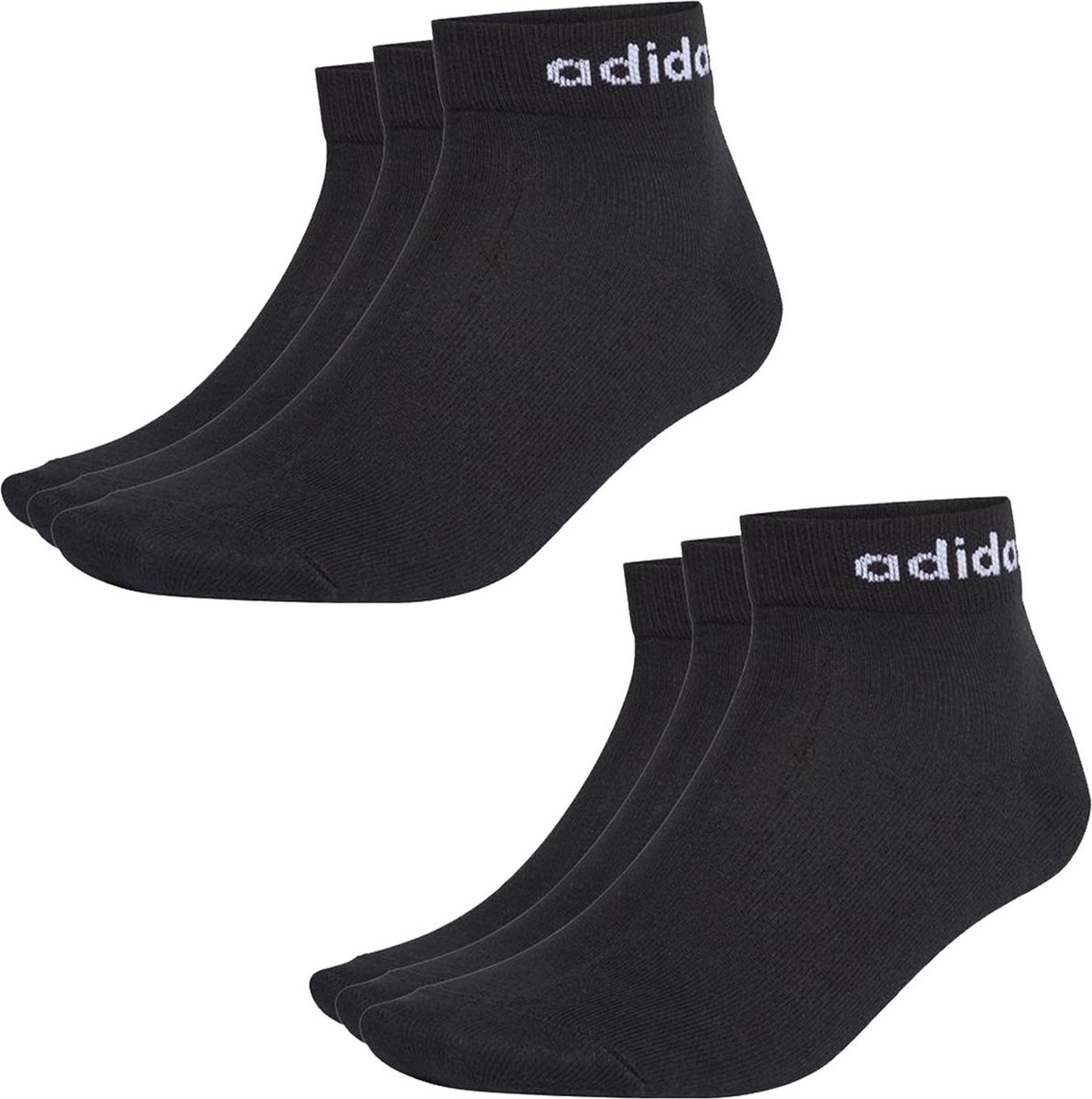 SOKKEN 6 paar adidas NC Ankle Performance Sneaker Quarter Socks unisex korte sokken Zwart