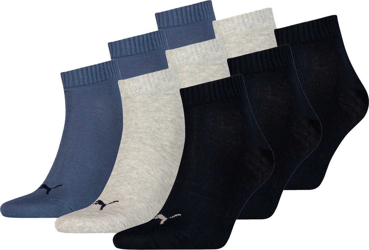 SOKKEN 9 paar Puma unisex kwartsokken sneakers 49 voor dames- en herensokken Marineblauw
