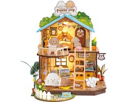 Robotime Rolife Puppy's Cozy Villa - DG169 - Rolife - DIY Miniatuur - Knutselen - Miniatuurhuisje