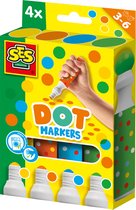 SES Creative 14600 - Marqueurs à points pour enfants - Créez des Marqueurs artistiques - 4 Marqueurs à points XXL - Créez de gros points