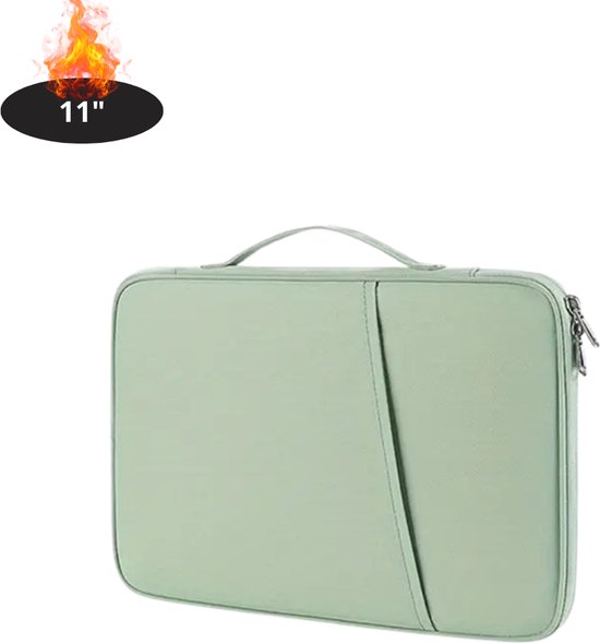 Sacoche pour ordinateur portable Livano résistante aux rayures - Housse pour ordinateur portable - Sac à dos - Sac à bandoulière - Sac de bureau - Femme et homme - 11 pouces - Vert clair