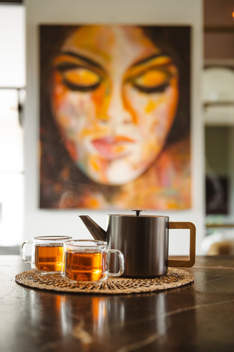 Dubbelwandige Theepot RVS (1L) | Premium Theekan met Filter