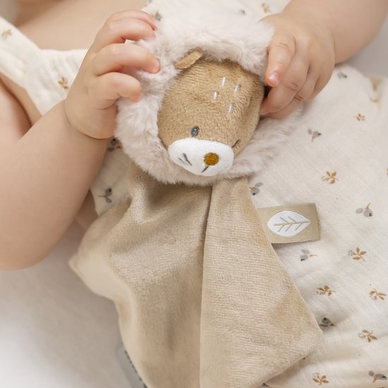Nattou FLO, ERNEST & OLI Mini Knuffeldoekje - Leeuw - 19 cm - Bruin van Nattou — afbeelding 3