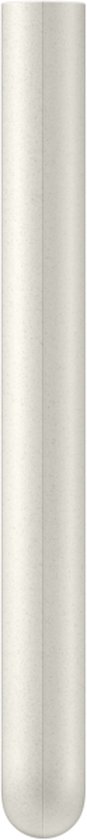 Slanke, beige powerbank met afgeronde uiteinden.