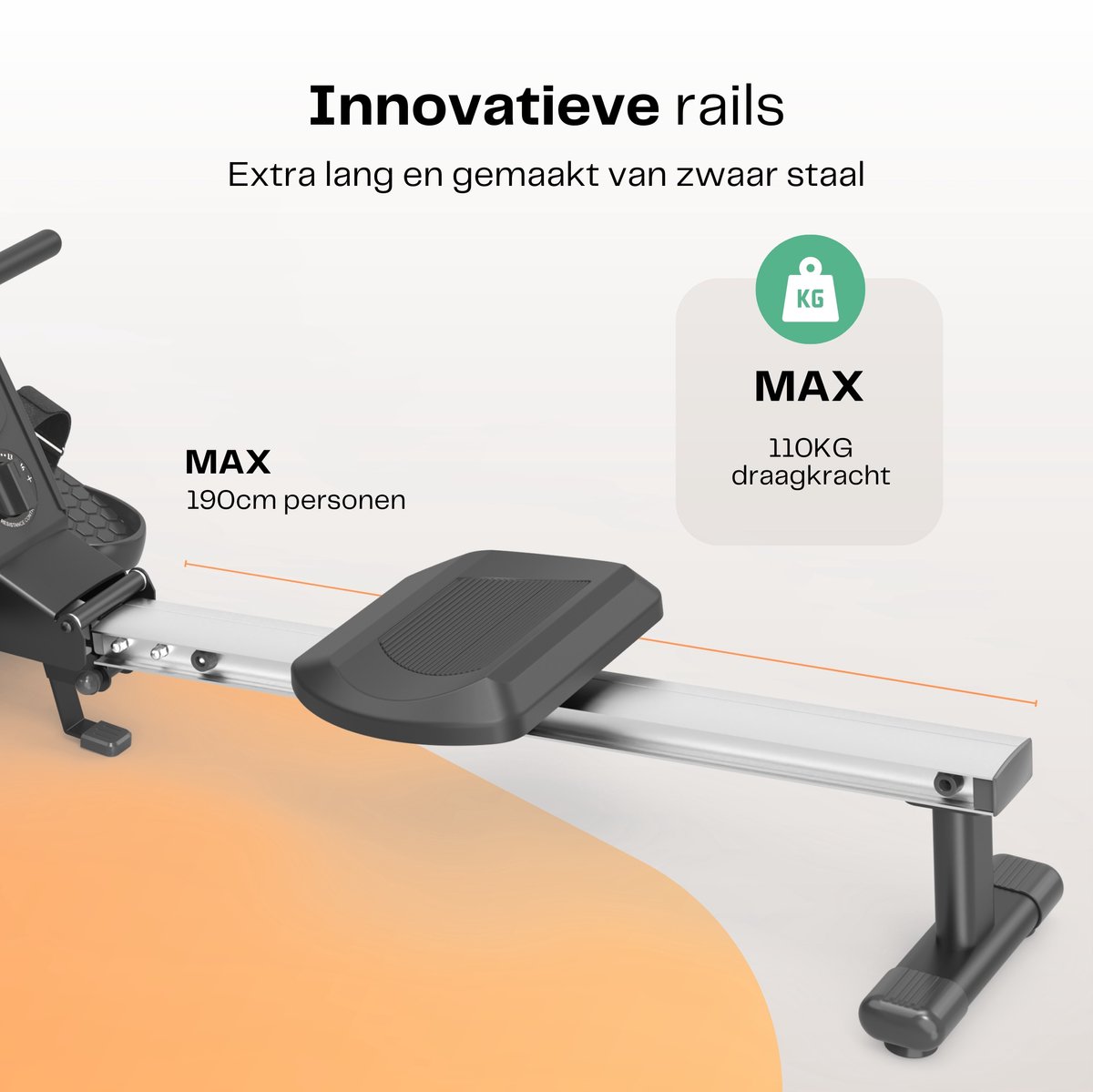 Afbeelding 3 van LaCardia roeitrainer met display – magnetische roeimachine - 16 weerstandsniveaus- roeiapparaat inklapbaar