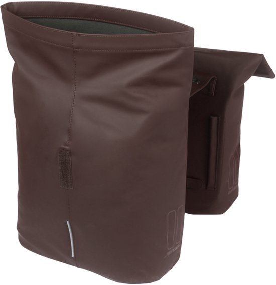 Sacoche double pour vélo Basil City MIK, 28-32L, marron rôti
