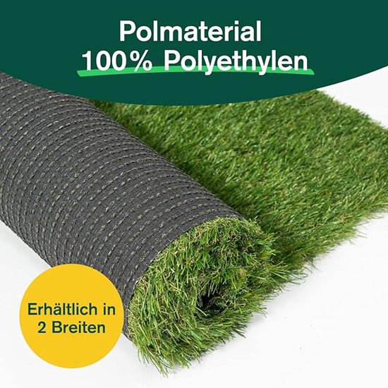 thumbnail: Casa Pura Evergreen Grastapijt – Kunstgras Met Drainagenoppen, 1,33 X 3,50 M, UV-bestendig En Waterdoorlatend, Voor Balkon, Terras Of Zwembad [groen]