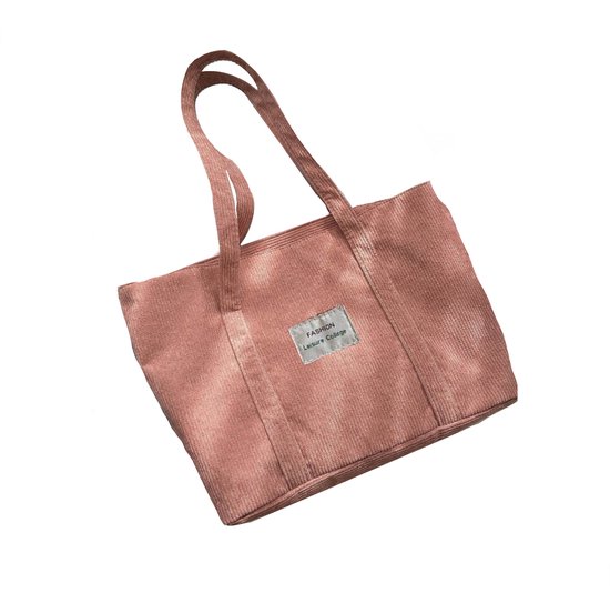 S&E - Sac fourre-tout décontracté avec patch lettre - Pour le bureau et l'université - Pink