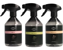 Scentchips Belle Vie + Opus Illusion + Secret de Paris Interieurspray Set - Roomspray – Huisparfum – Huisspray – Geurspray – Set van 3 - 500ML