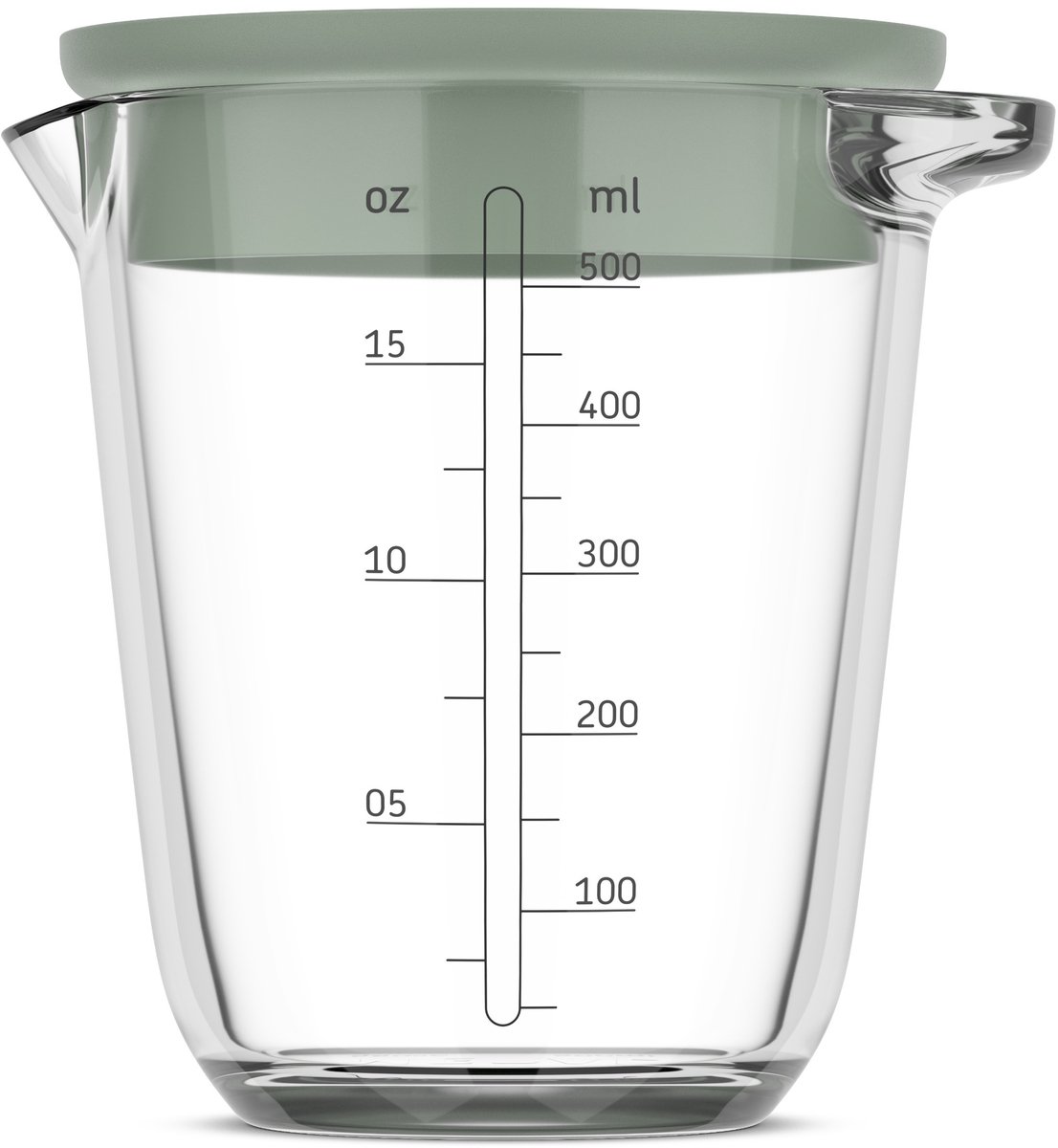 Mepal Glas maatbeker met deksel Chef it - 500 ml - Maataanduiding - Vaatwasmachine-. magnetron- en ovenbestendig - Bakspullen - Nordic sage — afbeelding 2