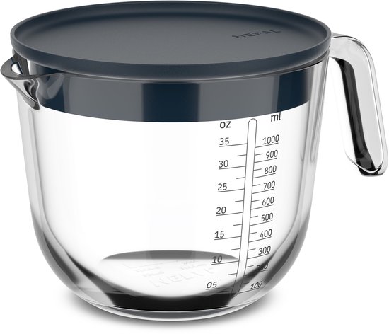 Mepal Glas maatbeker met deksel Chef it 1000 ml