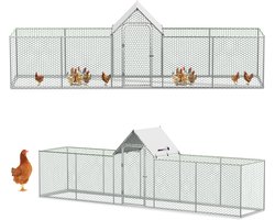 MaxxPet Kippenren - Kippenhok metaal - Kippenverblijf - 500x100x150cm - Incl. Zonwering/Dakzeil