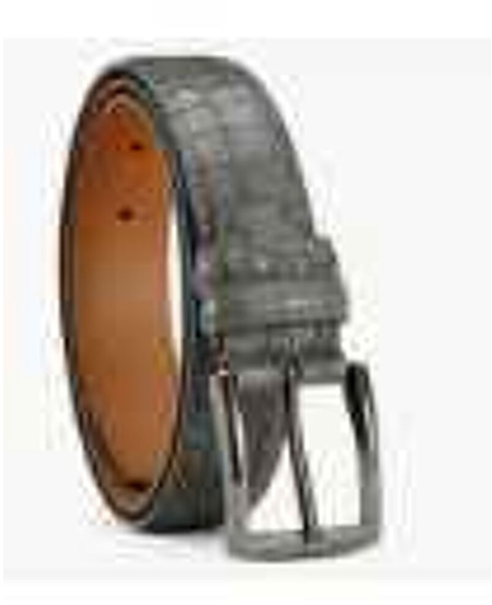 Crocco Leder Riem Grijs Vast Godasse 3.4cm Breedte | Donkergrijs | Maat: 105