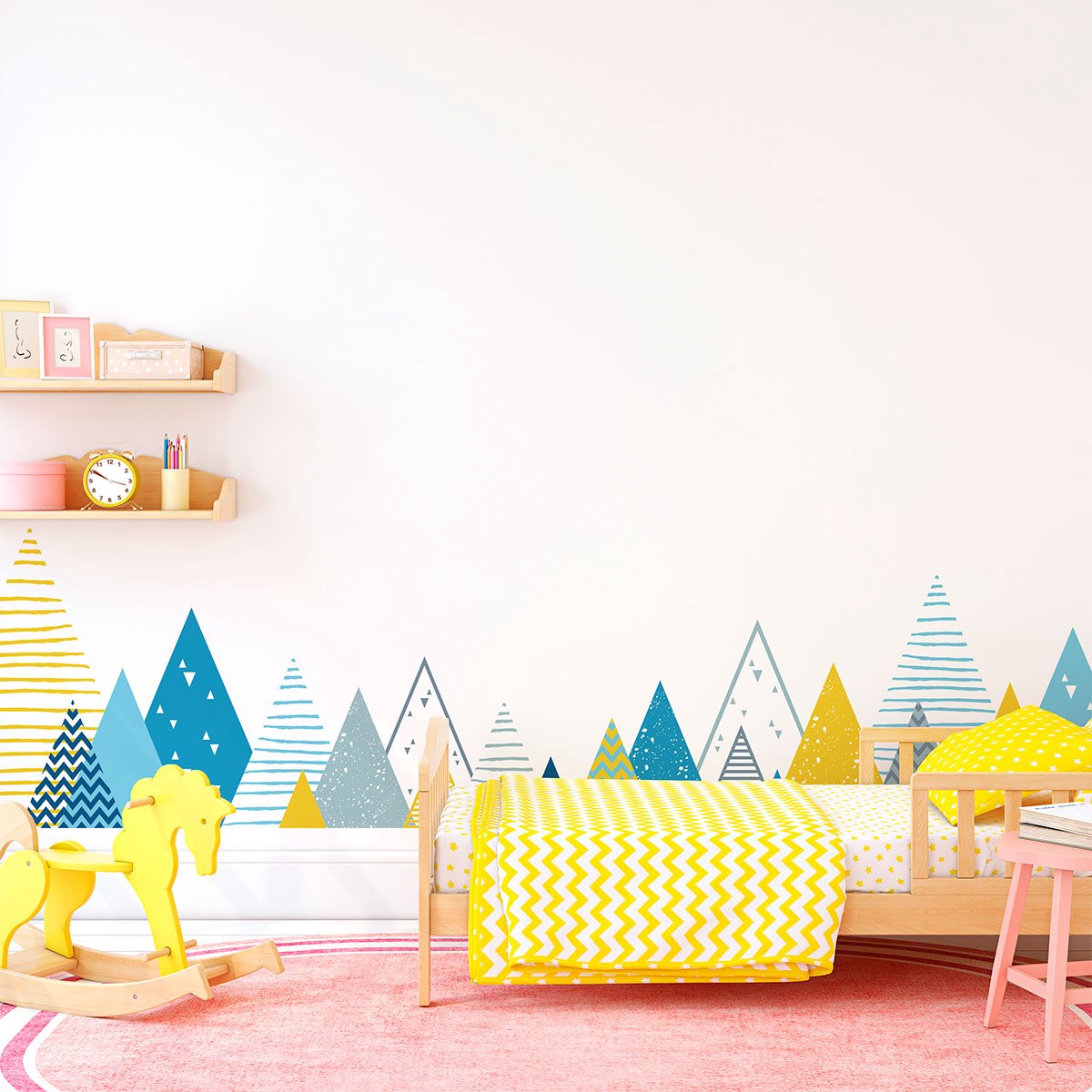 Kinderstickers van Scandinavische bergen van Benzka, 80 x 135 cm