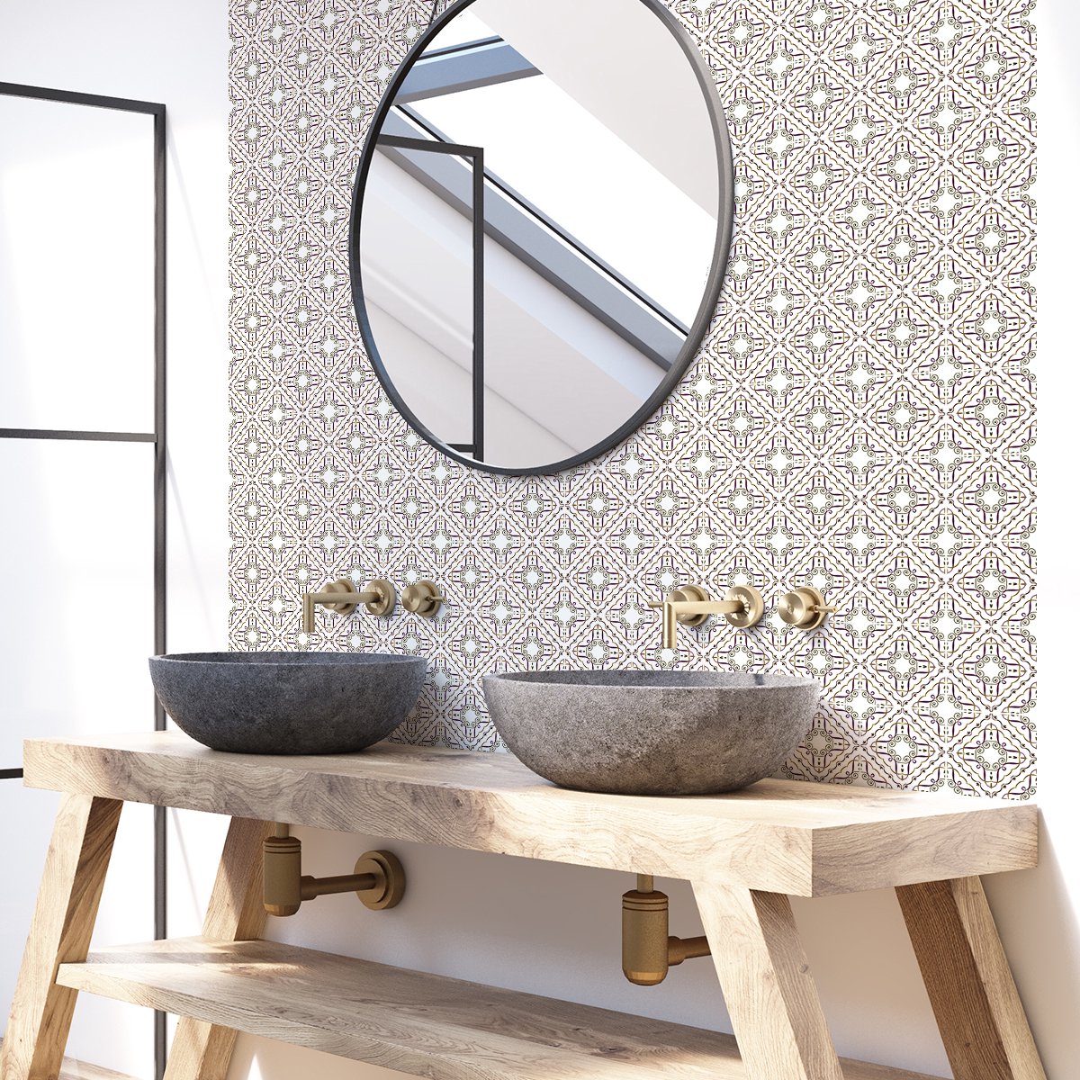 Ambiance Sticker Zelfklevende tegelmuurstickers voor keuken en badkamer - 30 AZULEJOS LUCREZIA tegelstickers - 30 stickers 10x10cm Multi color