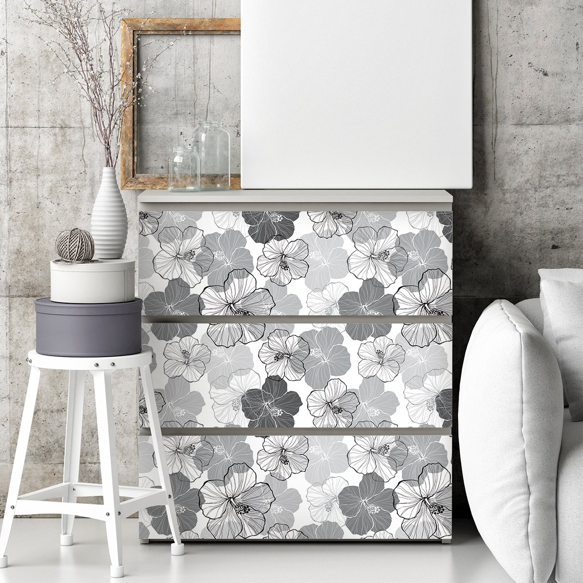 Ambiance Sticker Sticker met tropisch meubelmotief, Machida-design, 60 x 90 cm Multi color